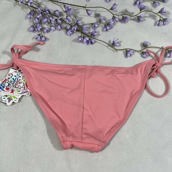 NEW Becca Color Code Side Tie Bikini Bottoms in‎ Peach [SZ Medium ] - Picture 9 of 11